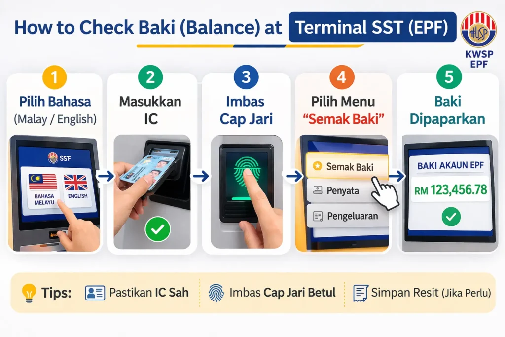 Semak Baki di Terminal SST EPF